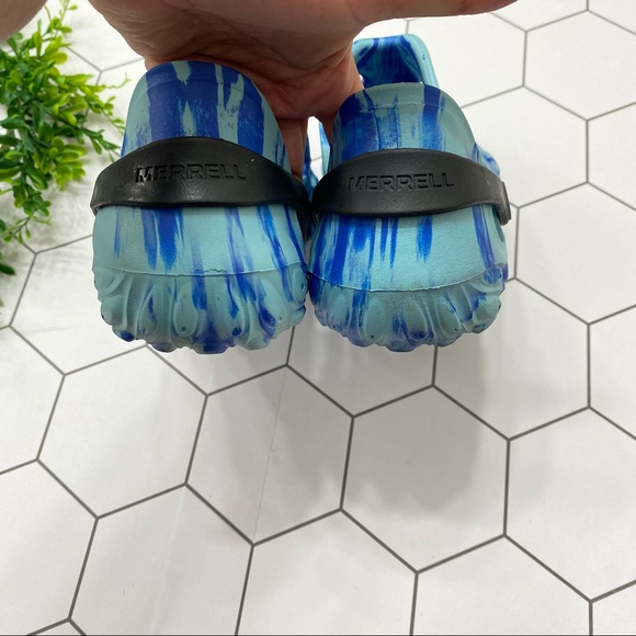 Merrell Hydro Moc Water Clogs, Size 8 Tie Dye Blue Vegan Friendly Lightweight - Picture 3 of 8